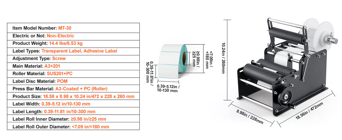 Manual Round Bottle Labeling Machine Adjustable Labeler Non Electric